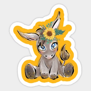 Adorable Donkey Sticker